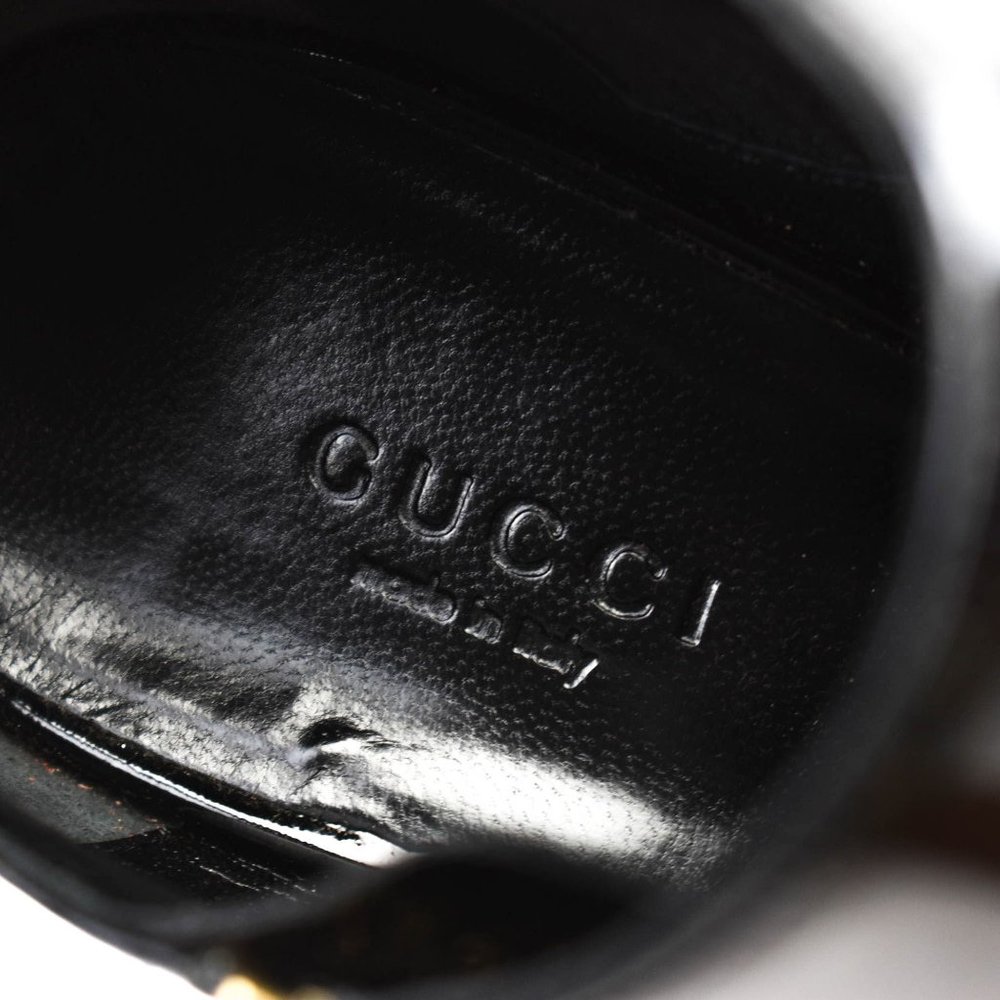 GUCCI: Black, Patent Leather Mary Jane Strappy Sandals Heels Size: 8.5 - Picture 10 of 11